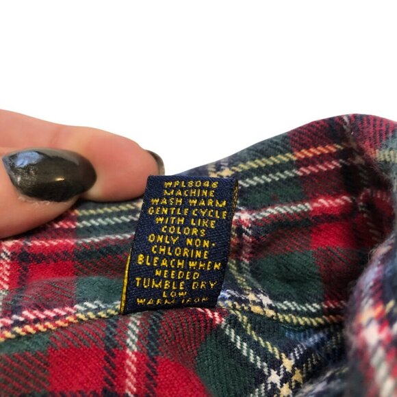 Club Room 100% Cotton Checkered Flannel Size XL Red Green Blue Long Sleeve - Picture 10 of 15